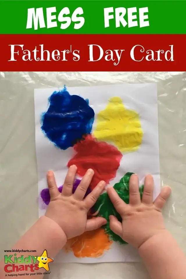 mess free father's day card from baby
