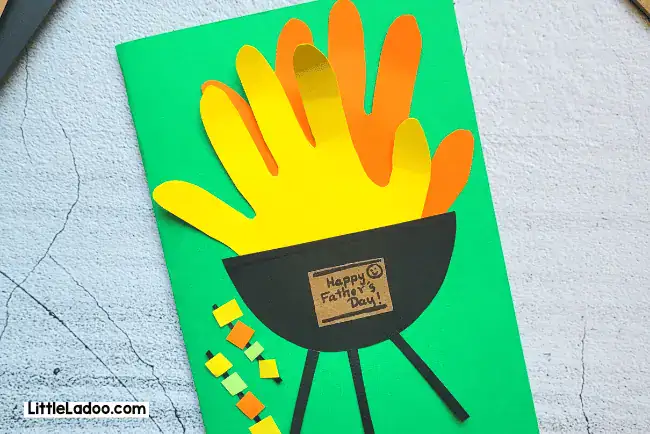 flame grill handprint craft for Father's day