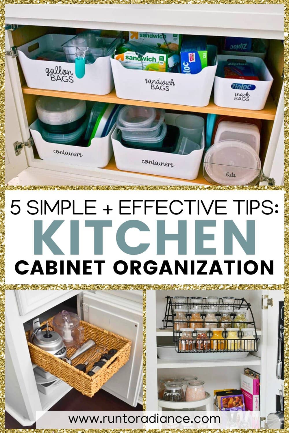 How To Organize Kitchen Cabinets - Your Complete Guide! - Run To Radiance