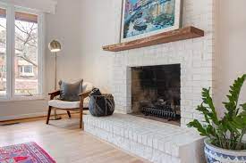 Fireplace painted white
