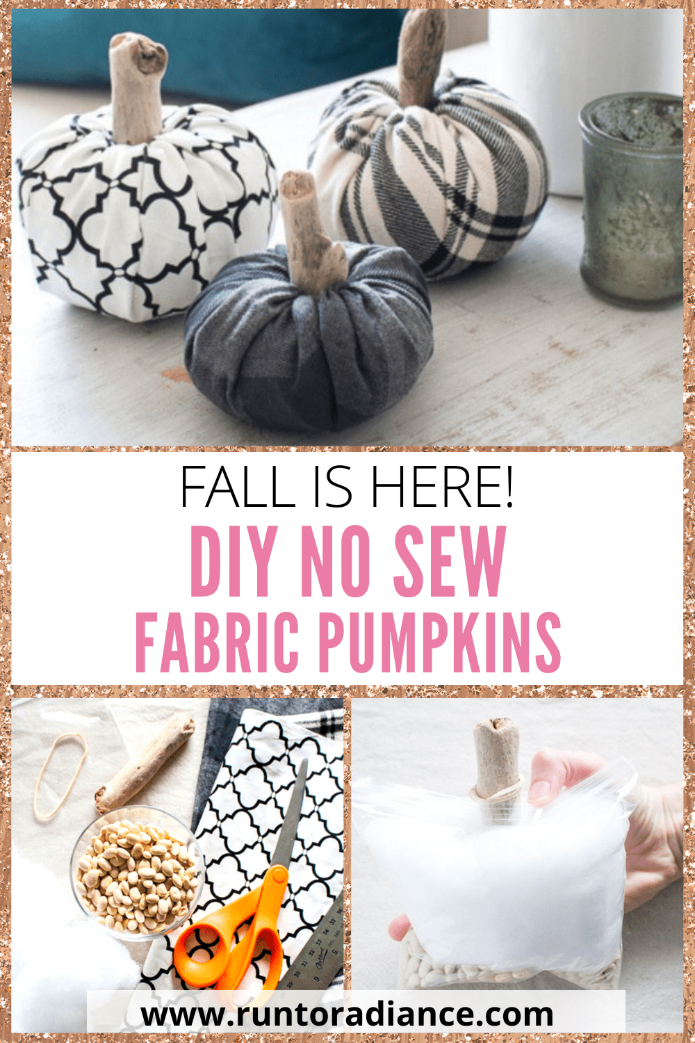 Easy No Sew Fabric Pumpkins Run To Radiance