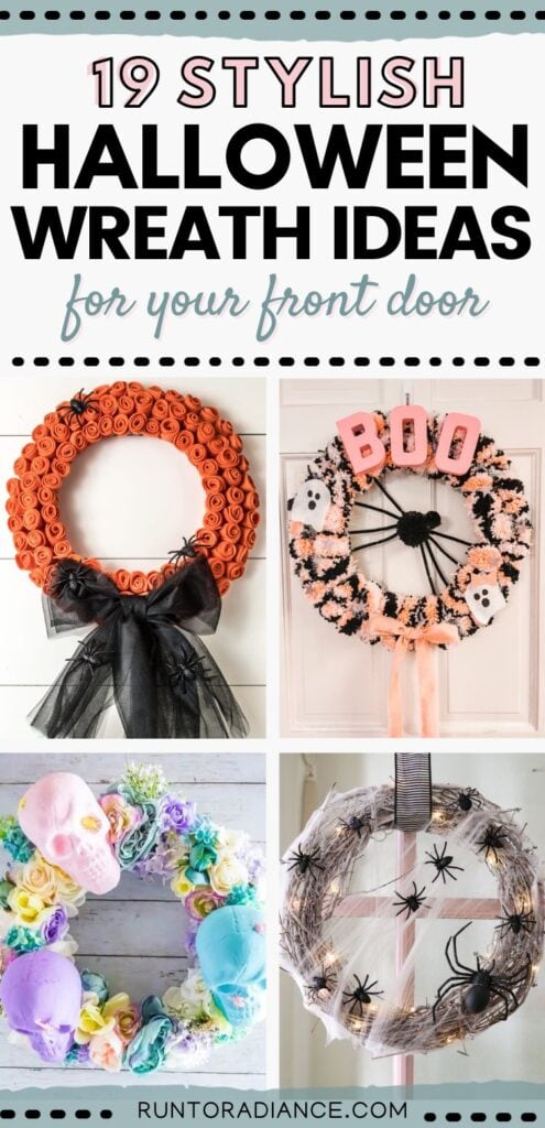 19 stylish Halloween Wreath Ideas for your front door pinterest collage