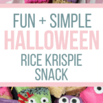 fun + simple halloween rice krispie snack pin