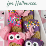 candy-coated rice krispie treats for halloween