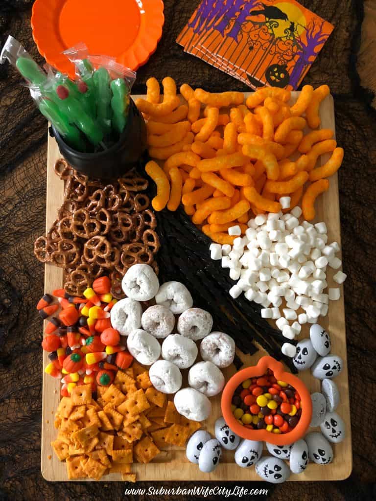 easy halloween charcuterie board idea for kids