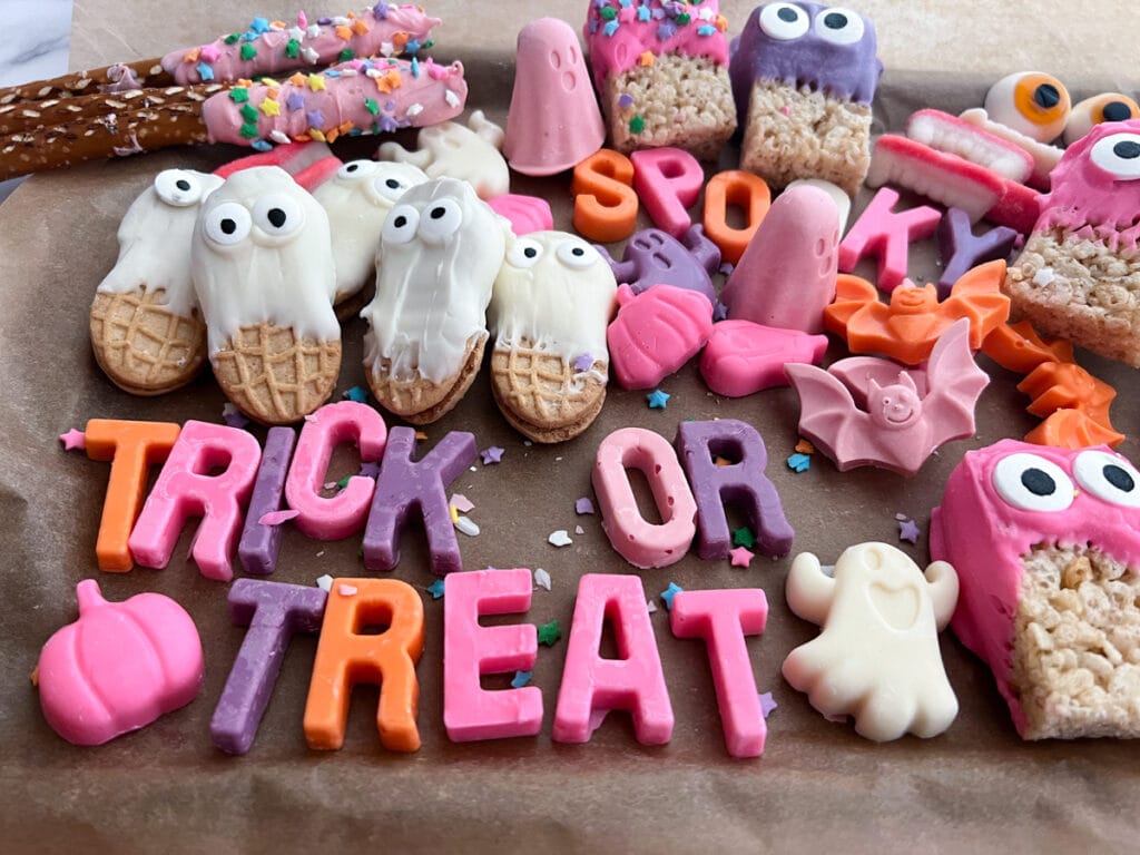 DIY chocolate letters in bright colors