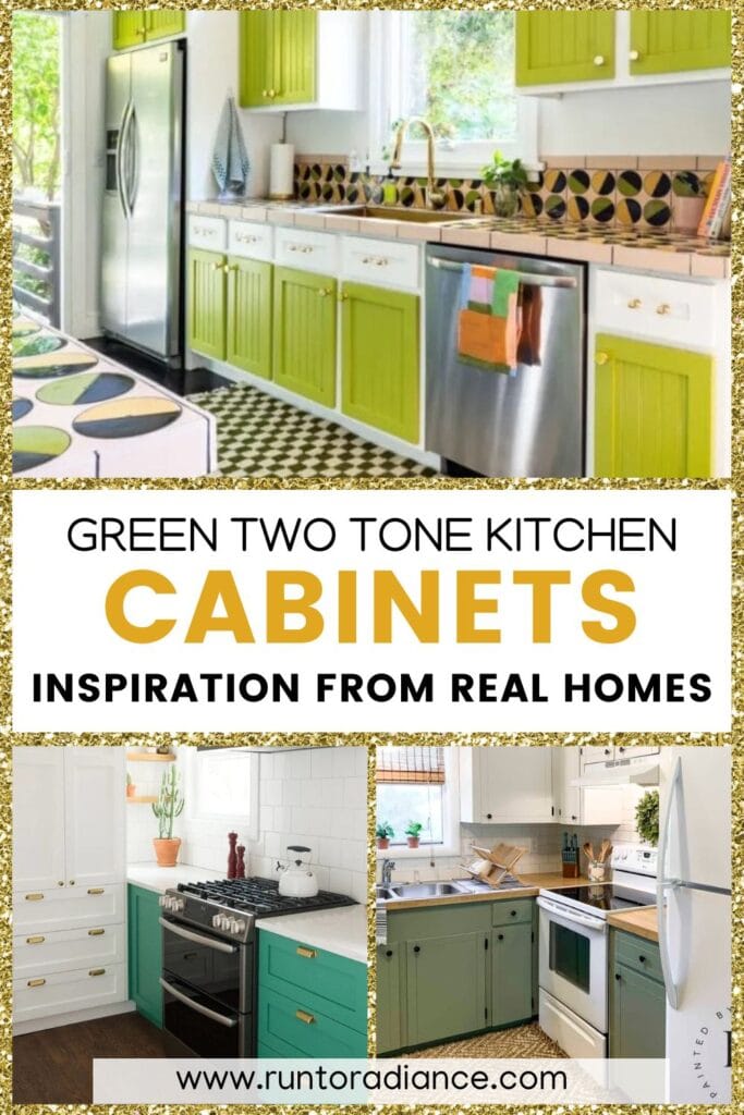 green two tone kitchen cabinets pinterest collage short pin