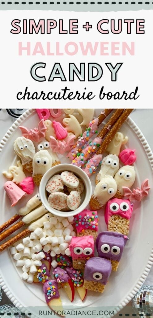 simple + cute Halloween candy charcuterie board pin