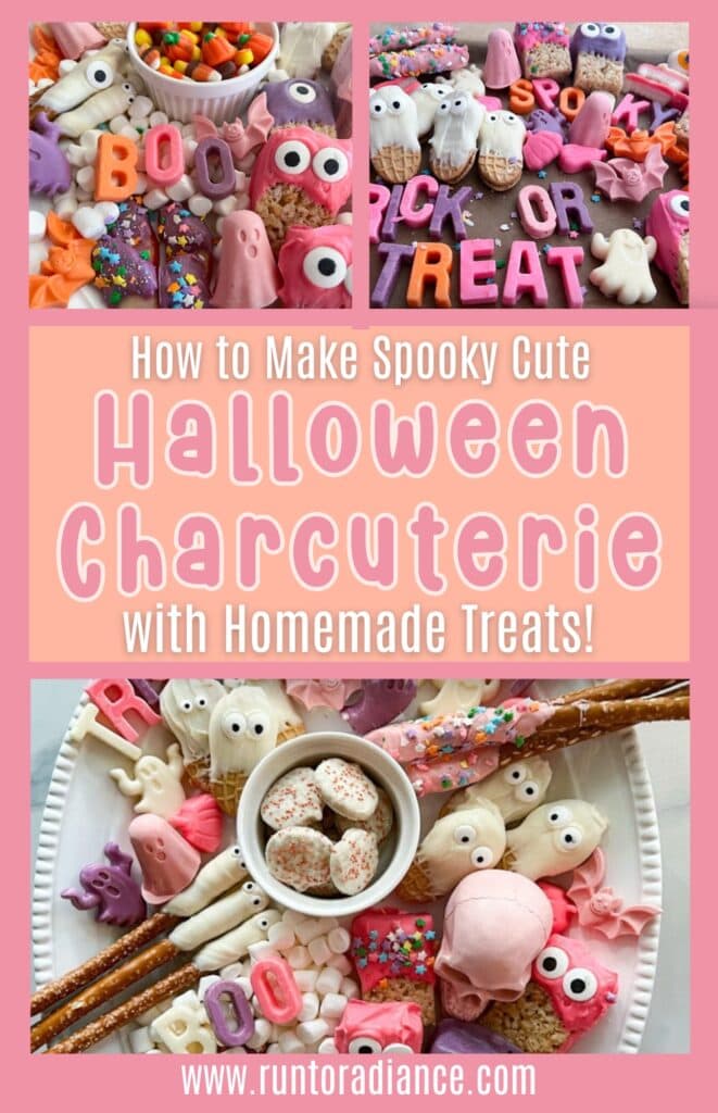halloween charcuterie with homemade treats pin