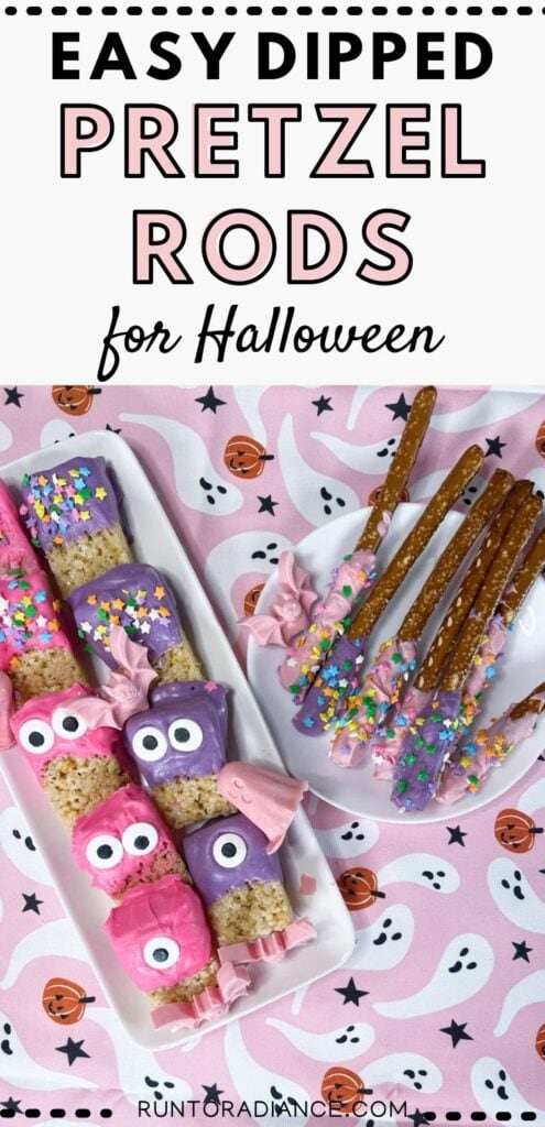 easy dipped pretzel rods for Halloween