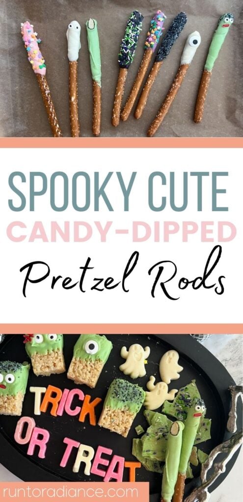 spooky cute candy dipped pretzel rods pin