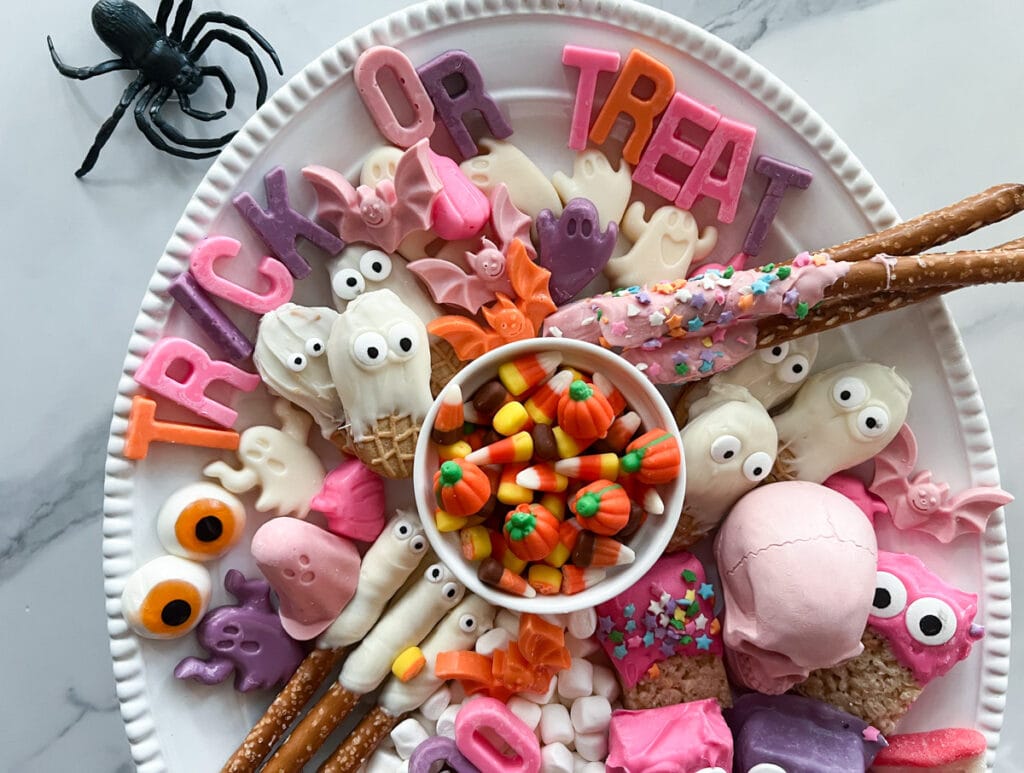 candy charcuterie style snack board.