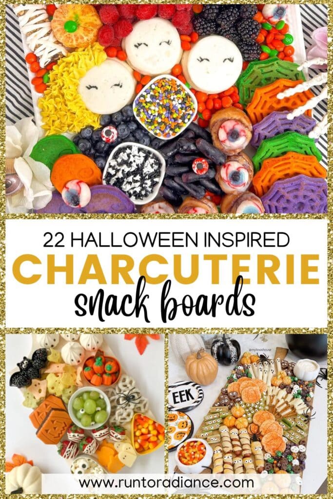 halloween charcuterie snack boards pin