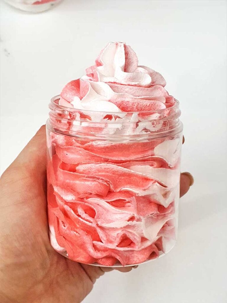 red and white whipped body scrub recipe