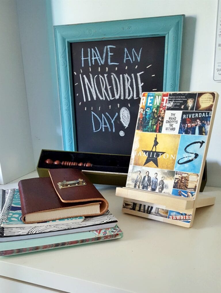 personalized photo stand with movie, tv show and musical images