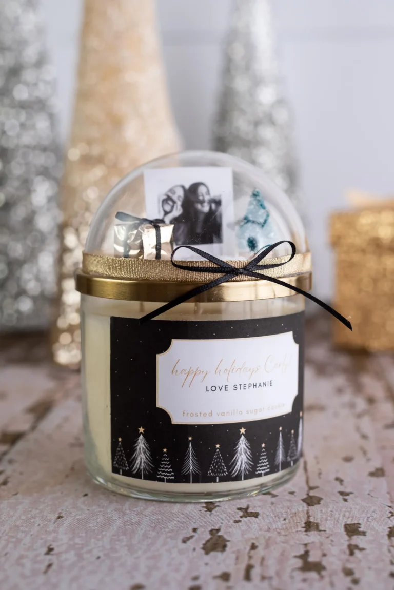 snow globe candle DIY idea for Christmas