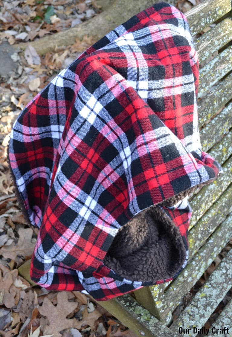 handmade flannel infinity scarf with sherpa lining