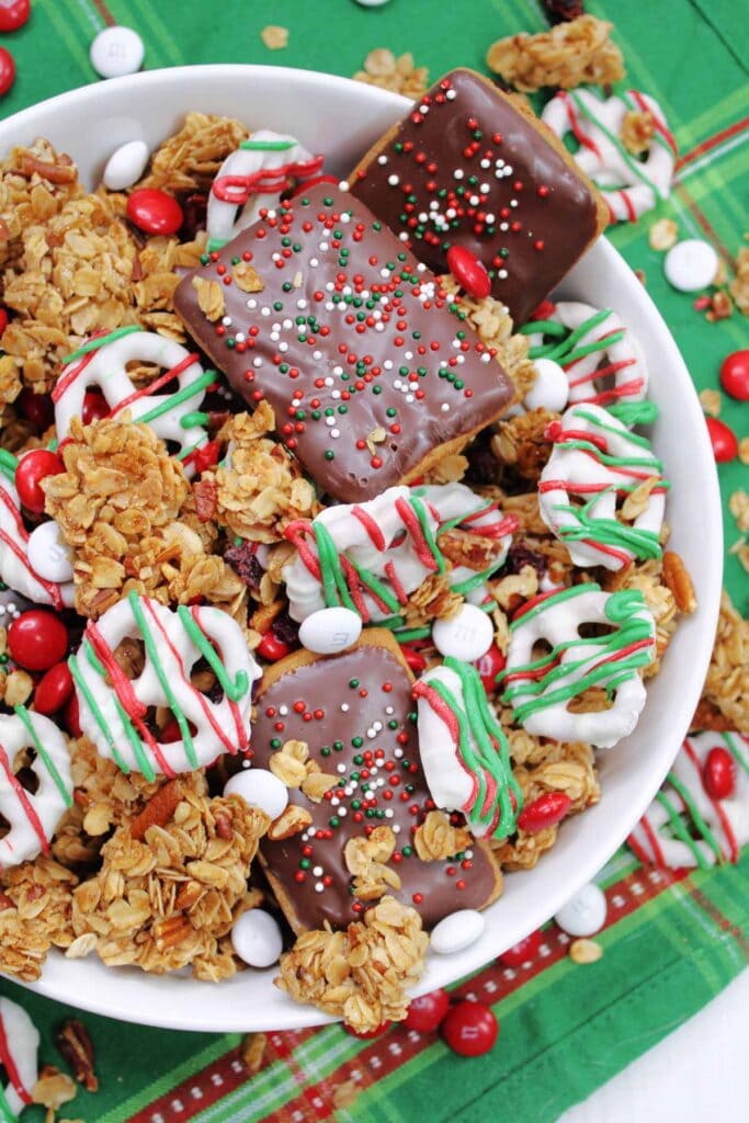 festive and colorful snack mix