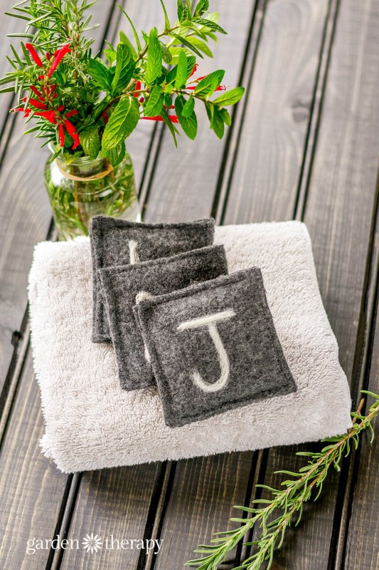 monogrammed felt drawer fresheners