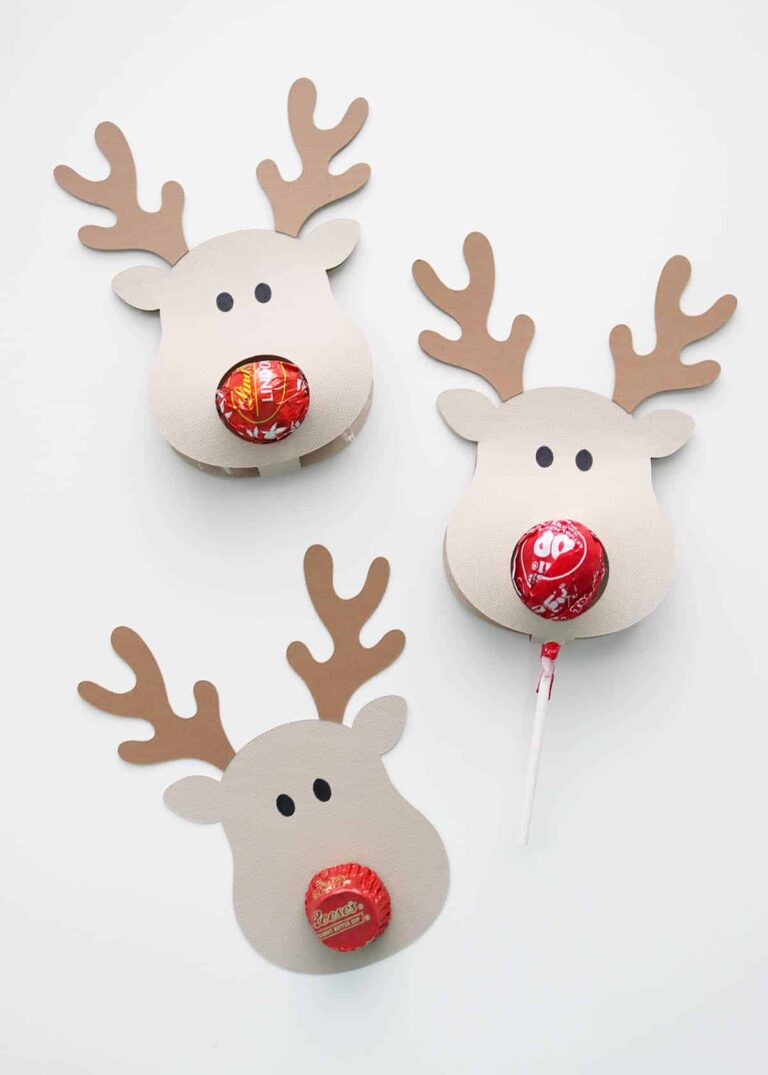 DIY reindeer lollipop holders