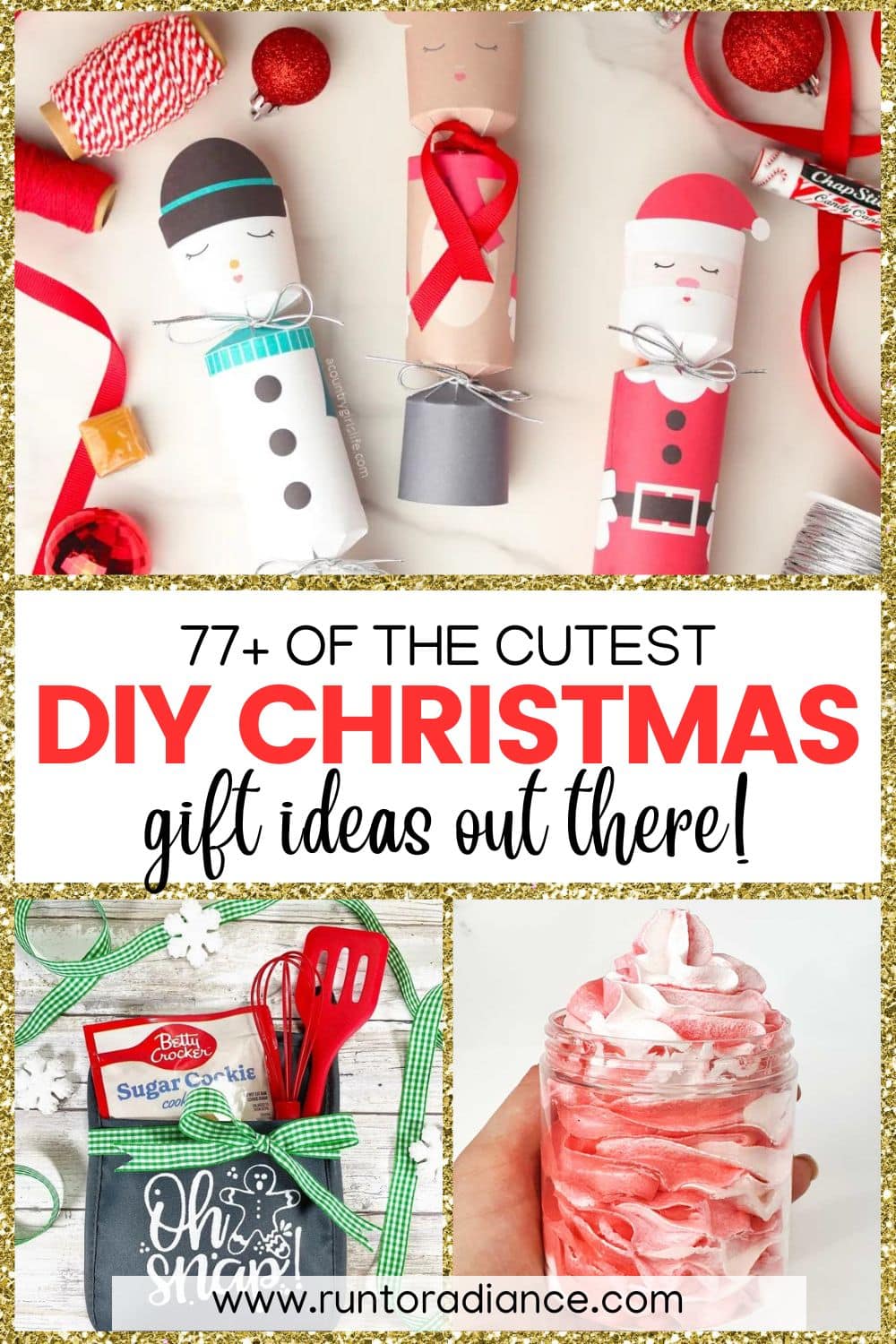 Collage of diy christmas gift ideas