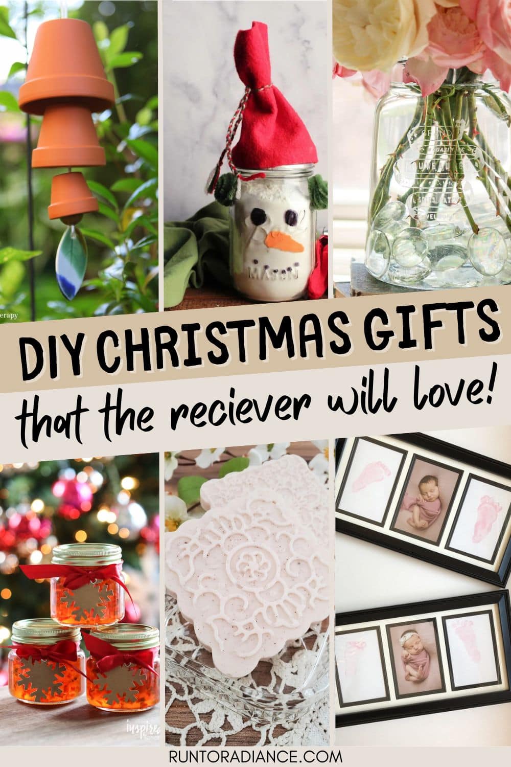 Collage of homemade christmas gift ideas
