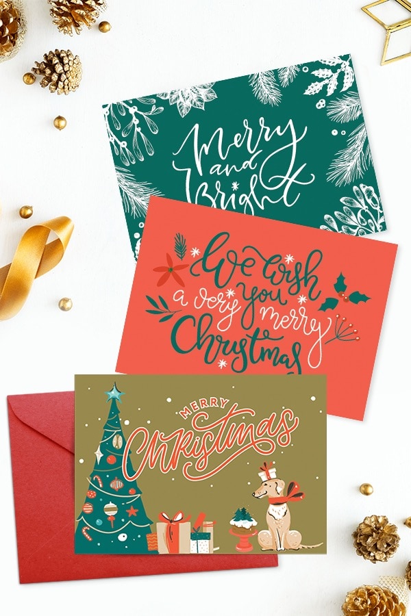 colorful printable chirstmas cards
