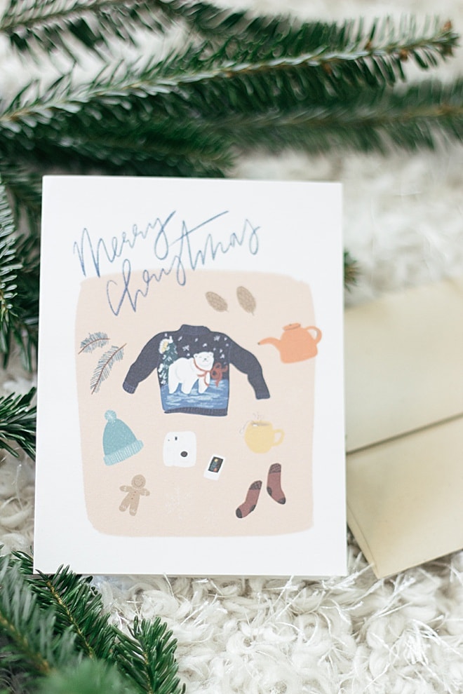 hand drawn art printed card design