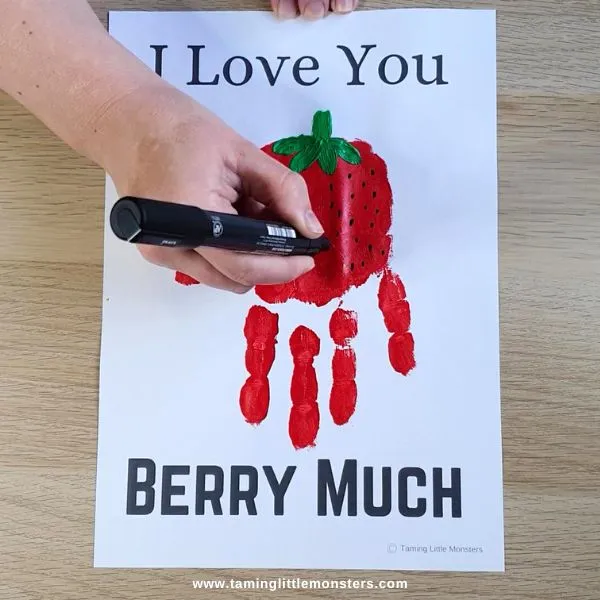 berry themed valentine's painted craft