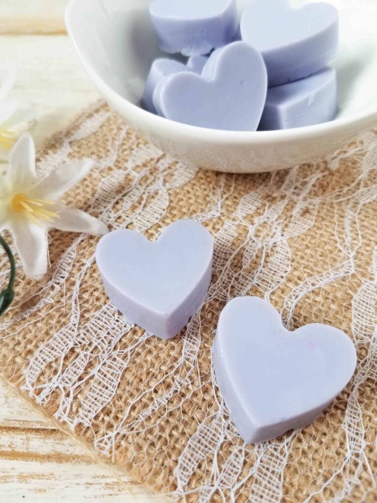 lavender heart shaped soap for galentine's day craft ideas