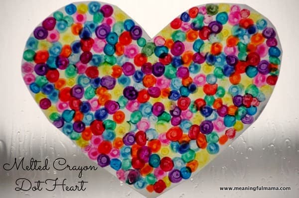 melted crayon wax dots craft