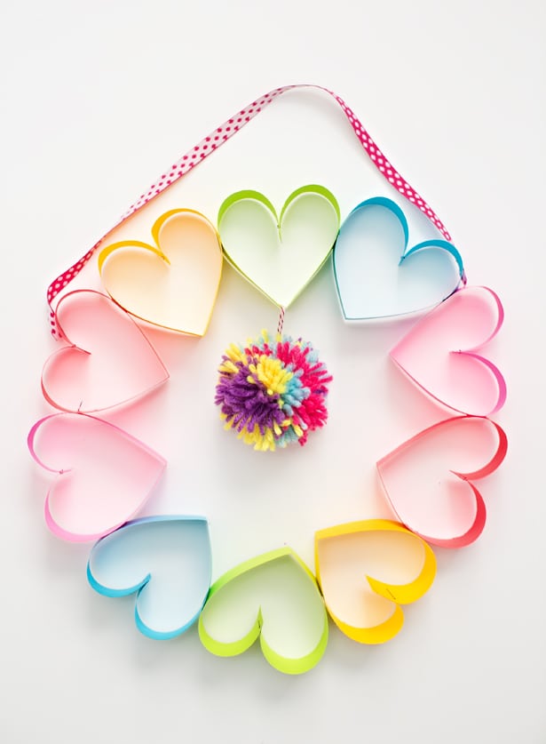 paper heart wreath craft