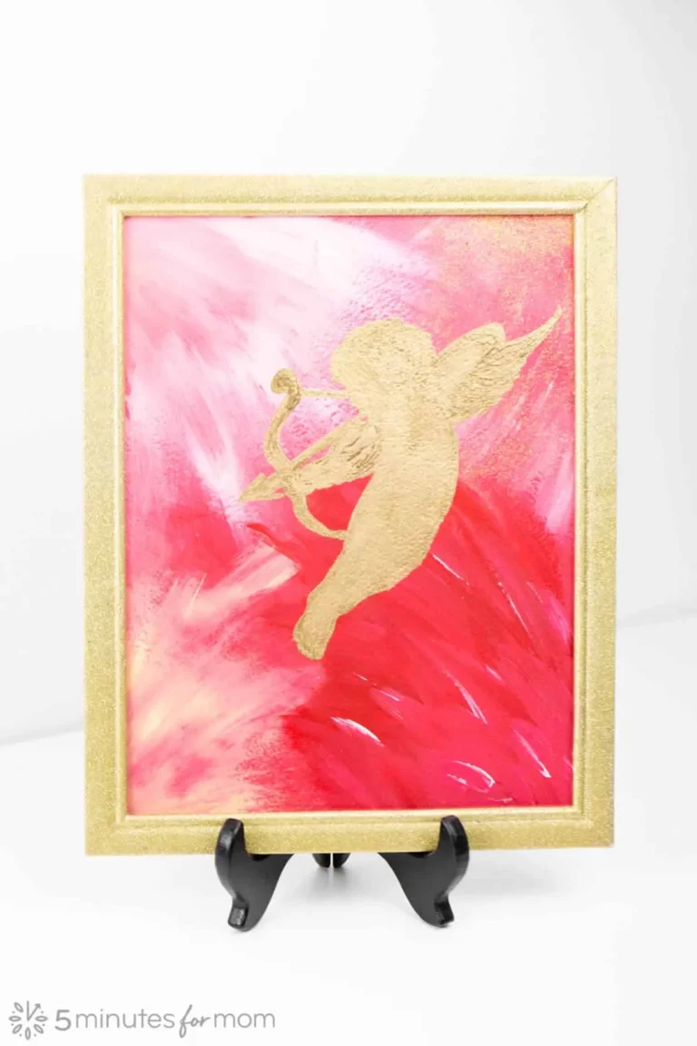 easy cupid valentine's day painting