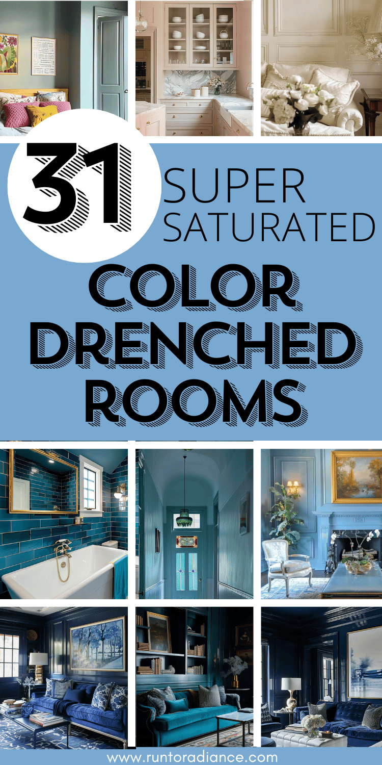 31 saturated color drenched rooms.