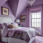 light purple color drenched girl's room