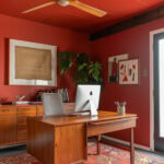 rust colored home office