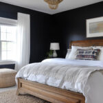 traditional design with black bedroom walls