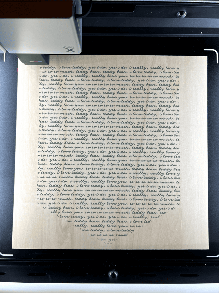 Printing song lyrics on wood with the xtool m1 ultra's inkjet module