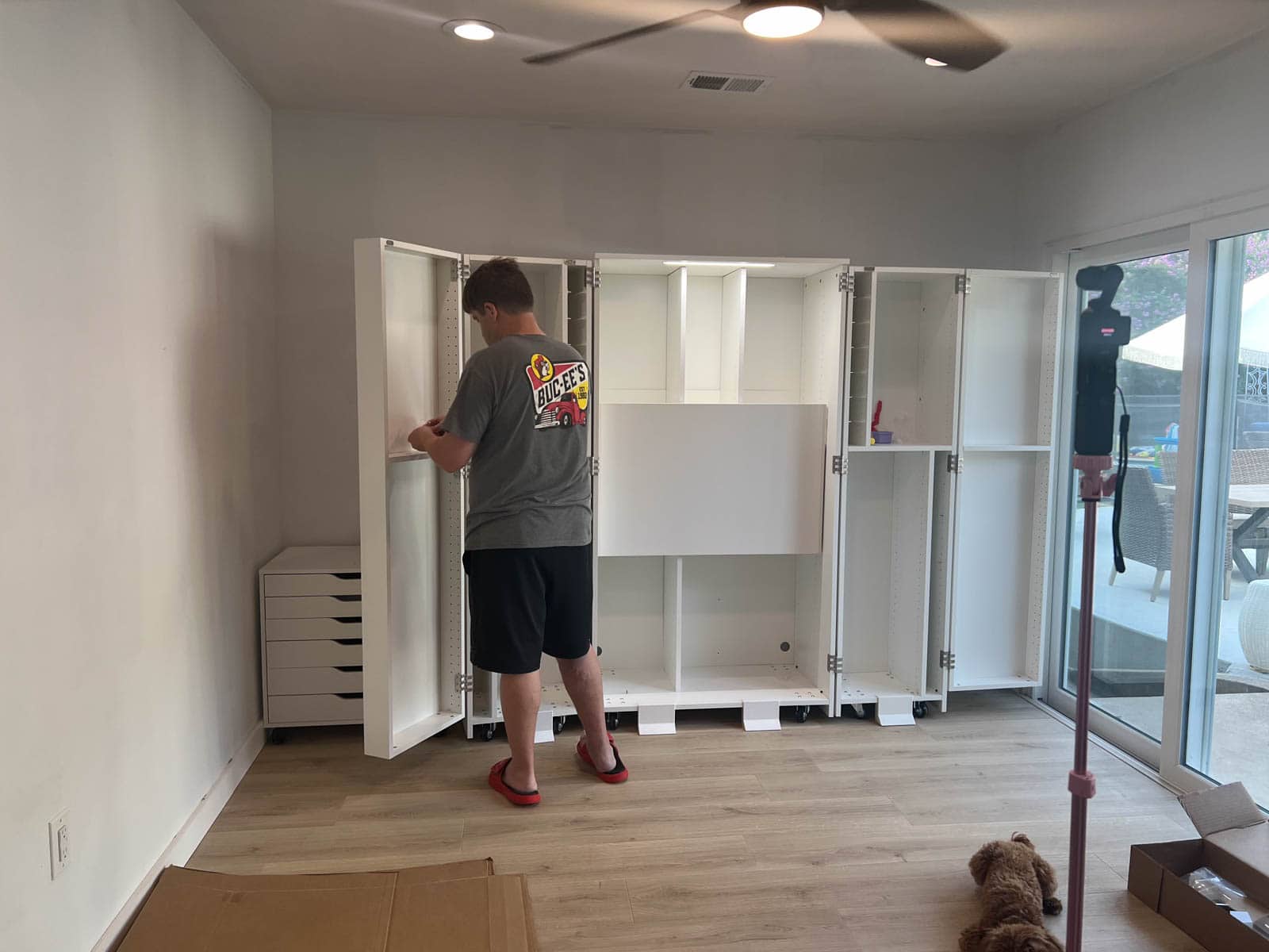 husband helping with assembly