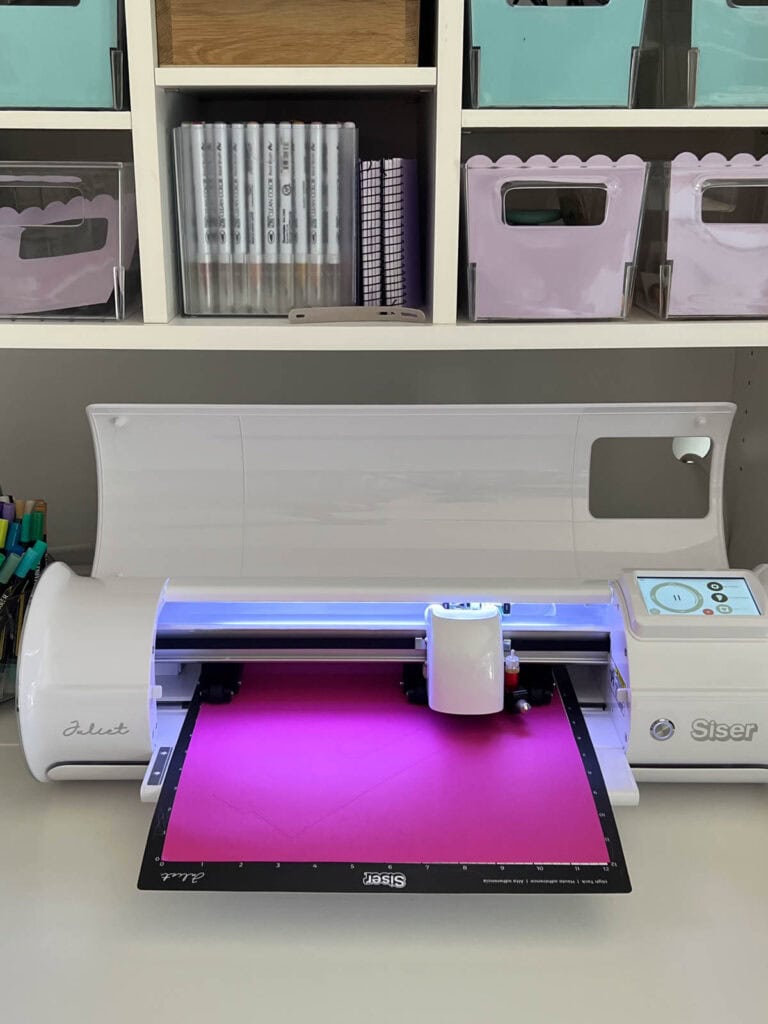 cutting out custom tote labels on my cricut