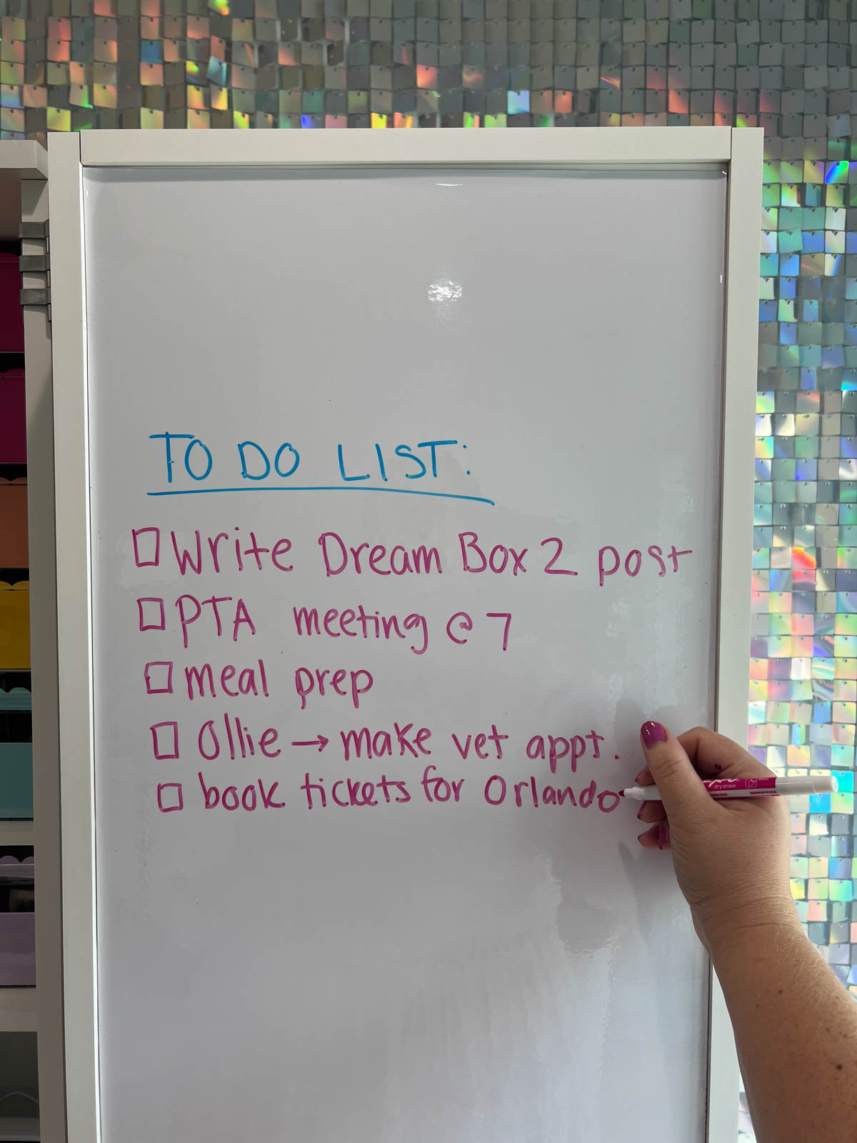 using white board for to do list