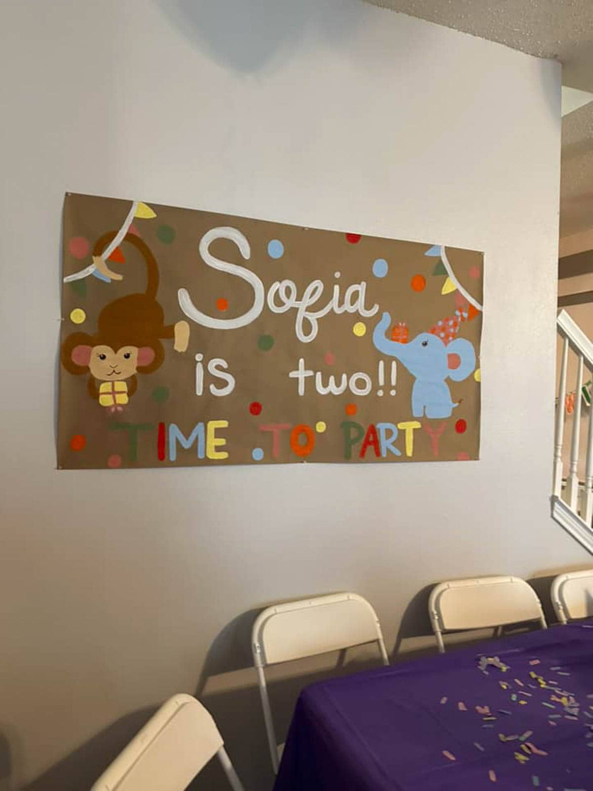 hand painted party animal banner