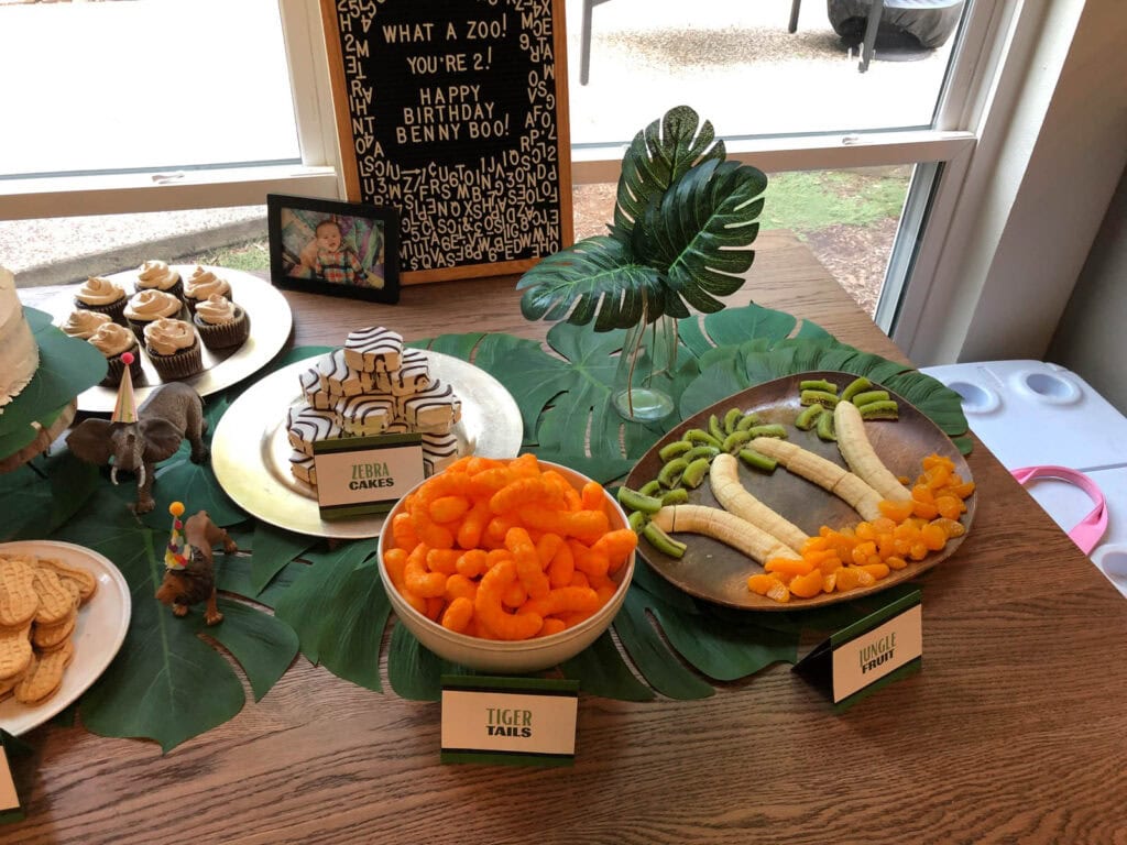 two wild thematic foods on a table