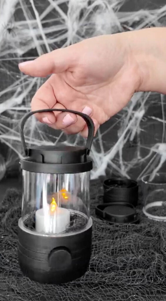 mini lantern with tea light added