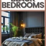 beautiful black bedrooms pin image