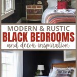 modern + rustic black bedrooms and decor collage