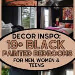19+ black painted bedrooms pin