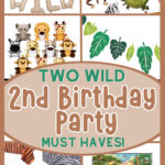 two wild 2nd birthday party pinterest collage