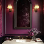 elegant purple color-drenched bathroom