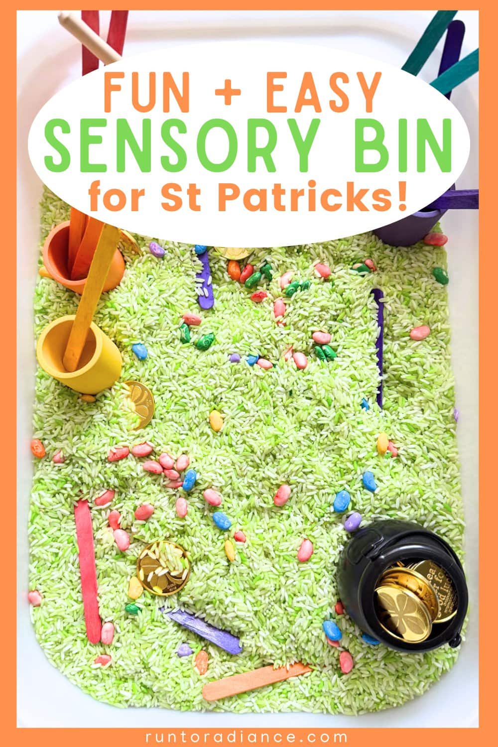 St. Patrick's Day Sensory Bin - Run To Radiance